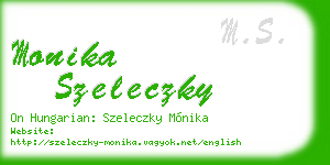monika szeleczky business card