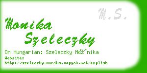 monika szeleczky business card